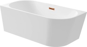 Aquauno Voľne Stojaca Rohová Vaňa Ľavá 170 x 80 cm Medený Odtok A Prepad