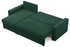 Rohová rozkladacia sedačka NEO Poso fľaškovo zelená