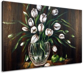 Gario Ručne maľovaný obraz Maľované tulipány Rozmery: 120 x 80 cm
