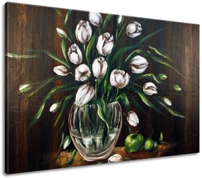 Gario Ručne maľovaný obraz Maľované tulipány Rozmery: 100 x 70 cm