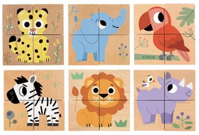 Drevené kocky - priatelia z divočiny