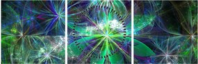 Obraz - Abstraktné geometrické tvary (s hodinami) (90x30 cm)