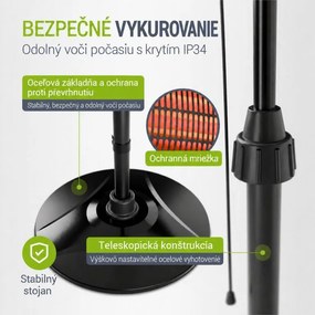 2000 W infračervený ohrievač s teleskopickým stojanom