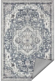Koberec 61 x 92 cm, protišmykový koberec, tradičný vintage štýl, sivý