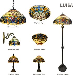 Brilagi - Tiffany vitrážná stolná lampa LUISA 1xE27/40W/230V