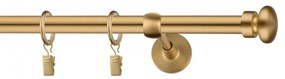 Dekorstudio Garniža jednoradová FLAT zlatá 19mm Dĺžka: 120cm, Typ uchytenia: Držiak modern, Typ príslušenstva: Bez príslušenstva