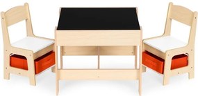 Sada nábytku pre deti stolík + 2 stoličky a kriedová tabuľa
