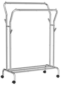 Mobilný stojanový vešiak LINEA strieborný