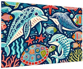 Obraz – Kreslené vodné zvieratká (90x60 cm)