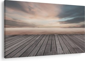 Obraz - Mólo pri západe slnka (90x60 cm)