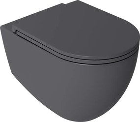 Isvea Isvea, INFINITY WC sedátko SLIM, Soft Close, Easy Take, antracit, 40KF0522I