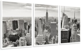 Gario Sada plagátov New York City - 3 dielna Farba rámu: Zlatá, Veľkosť: 135 x 63 cm
