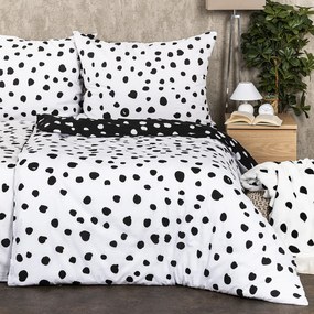 4Home Bavlnené obliečky Dalmatín čiernobiela, 140 x 200 cm, 70 x 90 cm