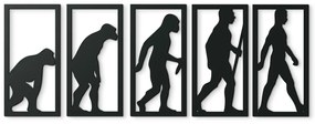 drevko Viacdielny obraz na stenu Evolúcia Rozmer obrazu: 37 x 100 cm, Farba dekorácie: Čierna