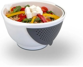 Biela miska s cedidlom 2v1 Metaltex, Ø 28 cm