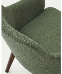 NELIDA WALNUT stolička Zelená