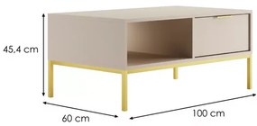 Konferenční stolek Austin 100 cm kašmír/zlatá