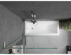 Mexen Next L, 1-krídlová vaňová zástena 90 x 150 cm, transparent, 6mm číre sklo, profil brúsená oceľ, 895-090-000-03-00-97