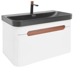 Kúpeľňová skrinka s umývadlom a batériou SAT Fusion 77,5x43x45 cm biela matná SATFUSION80WBKMBA, 1 ks