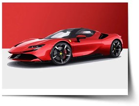 Sablio Plagát Ferrari na červeno-bielej - 60x40 cm