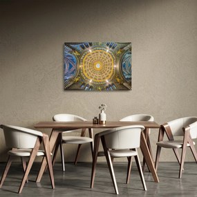 Sklenený obraz stropu Sienského kostola (70x50 cm)
