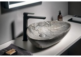 Matne čierna stojančeková umývadlová batéria Spy – Sapho