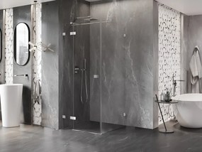 Mexen Lunar T, sklápací sprchový kút ľavý 70 x 70 cm, číre sklo, chrómový profil, 834T-070-070-01-00-L