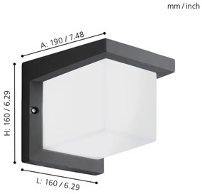 Eglo 95097 - Vonkajšie nástenné svietidlo DESELLA 1 LED/10W/230V