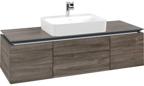 VILLEROY &amp; BOCH Legato závesná skrinka pod umývadlo na dosku (umývadlo v strede), 3 zásuvky, 1400 x 500 x 380 mm, Stone Oak, B75900RK