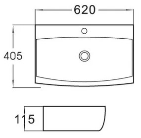 Mexen SALLY umývadlo na dosku 62x40 cm, biela, 21076200