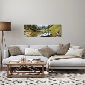 Obraz - Seealpsee, jazero Švajčiarska (s hodinami) (90x30 cm)