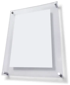Plexi tabuľa A2 s ozdobnými skrutkami, číra