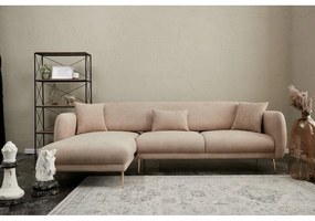 Béžová rohová pohovka (ľavý roh/s leňoškou) Simena – Balcab Home