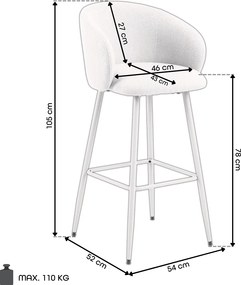 CLARA Béžová (tkanina Basel 24)/béžová konštrukcia - BAROVÁ STOLIČKA ČALÚNENÁ DO KUCHYNE/OBÝVAČKY/REŠTAURÁCIE