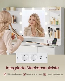 Toaletný stolík s LED zrkadlom RDT141WB02