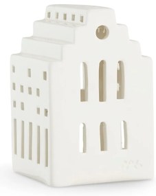 Biely keramický lampáš Kähler Design Long Church, výška 10 cm