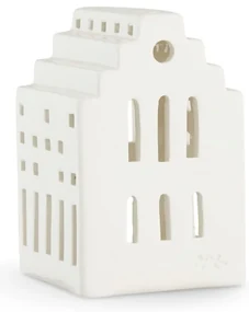 Biely keramický lampáš Kähler Design Long Church, výška 10 cm