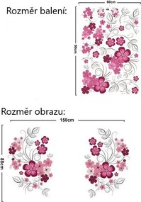 Veselá Stena Samolepka Ružové kvety