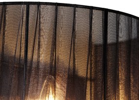 Klasické nástenné svietidlo chróm s čiernym tienidlom - Ann-Kathrin 2
