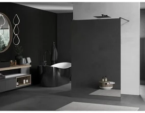 Mexen Kioto, sprchová zástena Walk-In 120 x 200 cm, 8mm sklo vzor zrkadlo, grafitový profil, 800-120-002-66-50