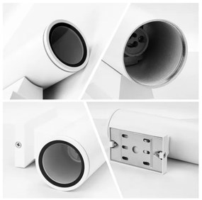 Aigostar - Vonkajšie nástenné svietidlo 2xGU10/230V biela IP65 guľatý