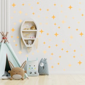 PIPPER. Hviezdičky - textilná nálepka na stenu Farba: Žltá