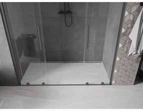 Mexen Velar Duo, posuvné sprchové dvere do otvoru 180 cm, 8mm číre sklo, brúsený grafit, 871-180-000-02-95