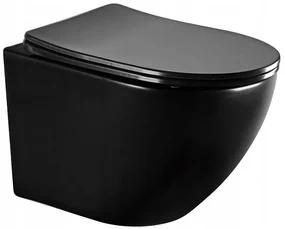 Závesný set GEBERIT Duofix Basic+ WC LENA Rimless 48 x 36 cm + pomaly padajúca doska Slim, čierna, 3322XX85+39100185