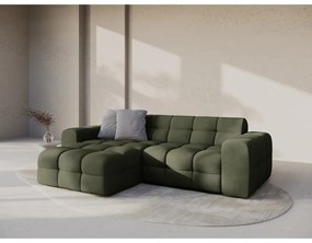 Zelená rohová pohovka (ľavý roh/s leňoškou) Kendal – Micadoni