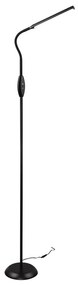 Čierna LED stojacia lampa (výška 145 cm) Toro – Trio