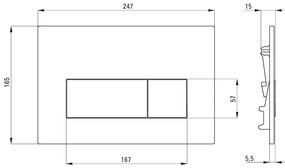 Deante Deante, ovládacie tlačidlo pre skryté rámy, dvojité splachovanie, grafitová, DEA-CST_D51P