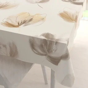 Biante Dekoračný obdĺžnikový obrus PM-109 Akvarelové tulipány na krémovom 140x160 cm