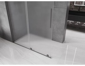 Mexen Velar, sprchová zástena s posuvnými dverami Walk-in 130 x 200 cm, 8mm sklo námraza, brúsený grafit, 871-130-000-33-95
