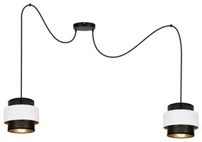 Luster na lanku NESS 2xE27/60W/230V pavúk čierna/biela